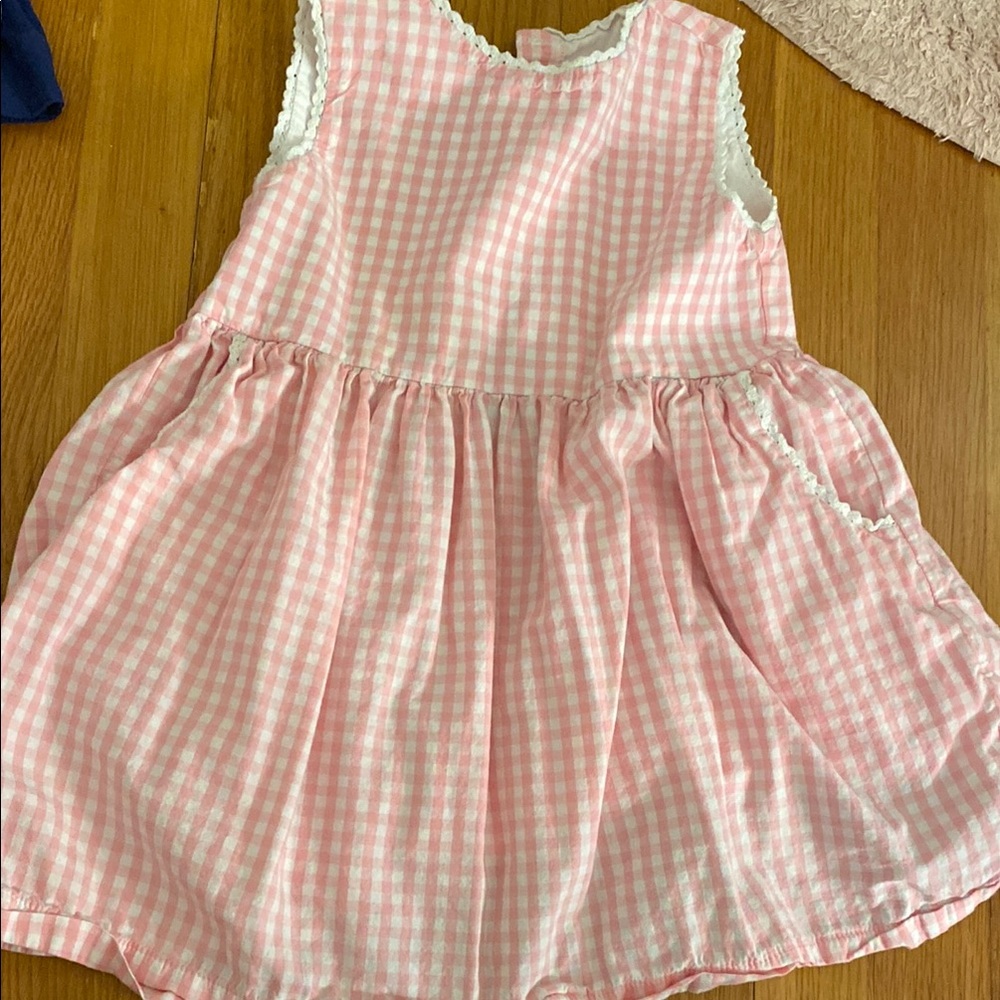 Pink Gingham Sleeveless Dress